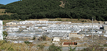 Vista general de las Salinas de Salinas de Oro en  Navarra